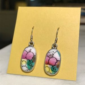 Sterling silver & porcelain earrings
